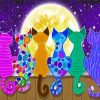Colorful Night Cats Paint By Numbers
