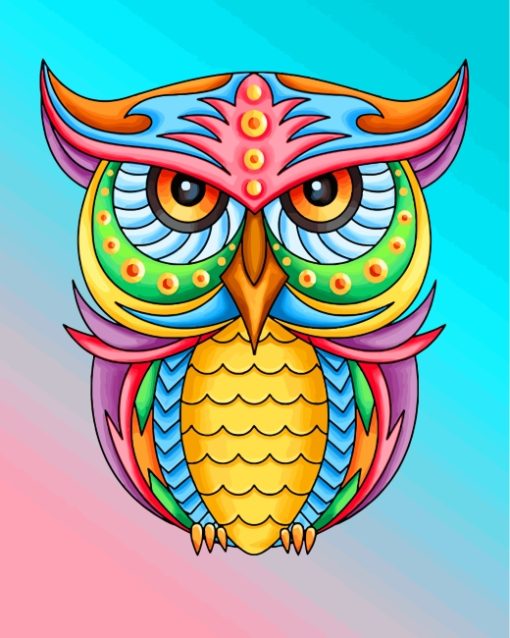 Colorful Owl Paint By Numbers