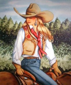 Aesthetic Cowgirl paint by numbers