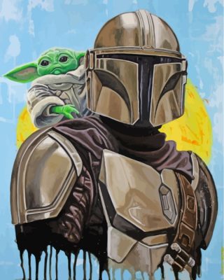 Mandalorian Baby Yoda Paint By Numbers - Painting By Numbers