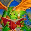 Dragon Reading A Story To His Babies paint by numbers