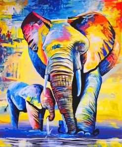 Elephant Little Family paint by numbers