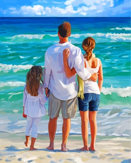 Family On The Beach painting by numbers