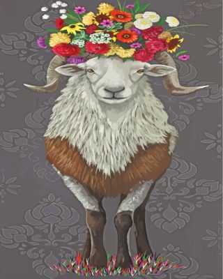 Floral Ram Paint By Numbers