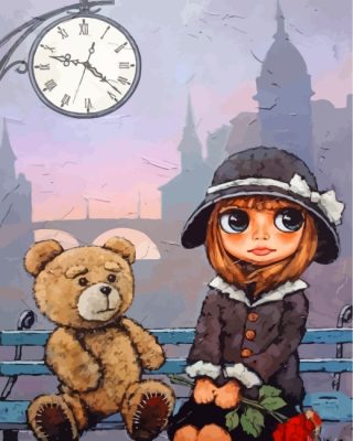 Girl And Teddy Bear Paint By Numbers
