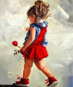 Girl Holding A Rose Paint By Numbers