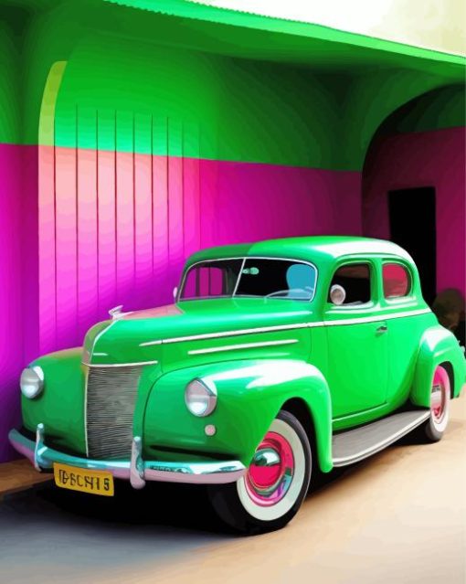 Green Studebaker paint by numbers