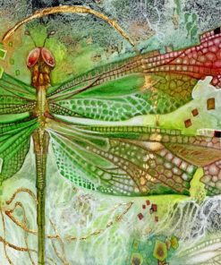 Green Dragonfly paint by numbers