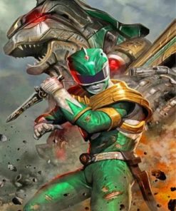 Green Power Ranger Illustration paint by numbers
