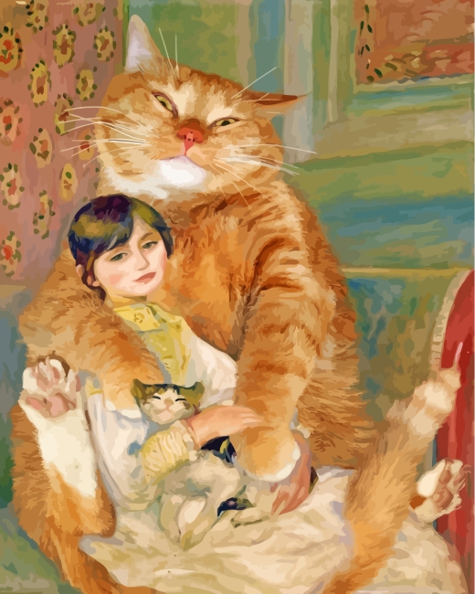Lady And The Cats Paint By Numbers