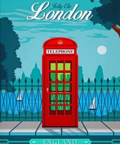 London Telephone Illustration Paint by Numbers