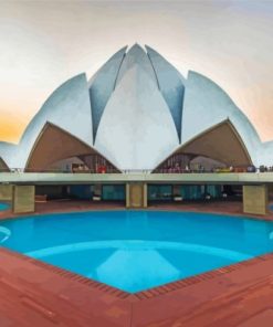 Lotus Temple India paint by numbers