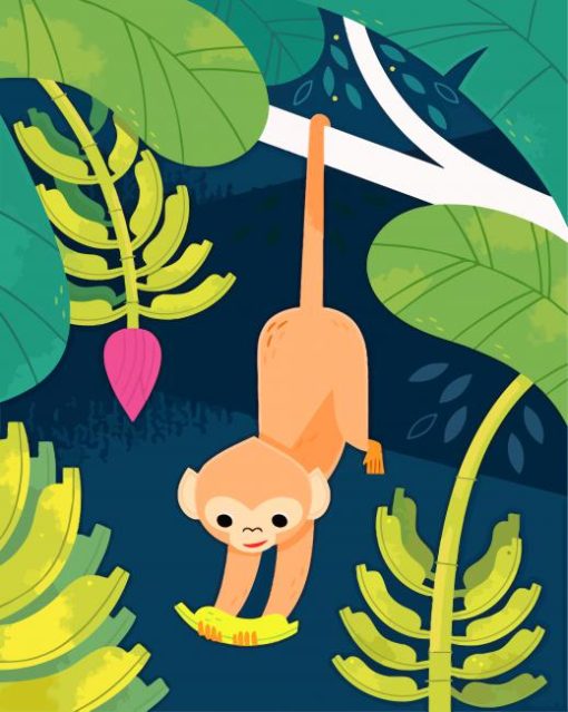 Monkey Illustration paint by numbers