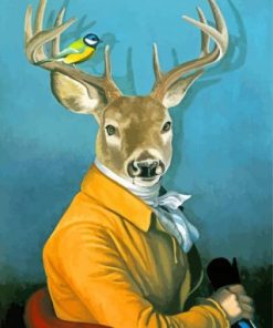 Mr Deer And Bird Paint By Numbers