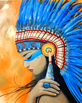 Native American Indian paint by numbers