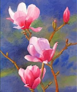 Pink Magnolia paint by numbers