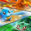 Bulbasaur Charmander And Squirtle paint by numbers