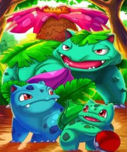 Pokemon Bulbasaur Evolution paint by numbers