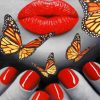 Red Lips And Butterflies Paint By Numbers
