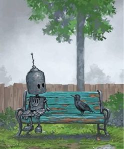 Robot And His New Friend Paint By Numbers