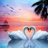 Romantic White Swans paint by numbers