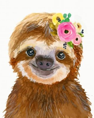 Sloth Animal paint by numbers