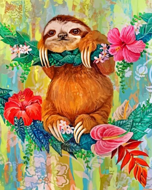 Aesthetic Sloth paint by numbers