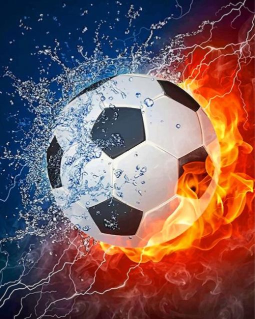 Soccer Ball On Fire paint by numbers