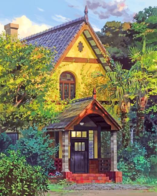 Studio Ghibli House paint by numbers