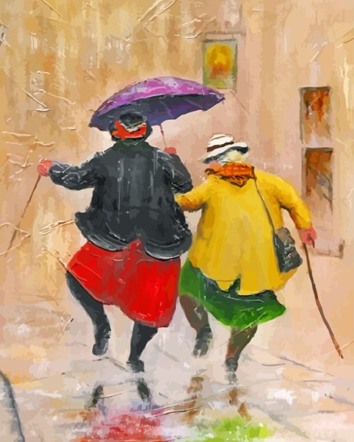 Two Old Ladies paint by numbers