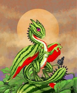 Watermelon Dragon paint by numbers