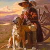 Western Old Man And His Dog paint by numbers