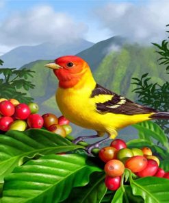 Western Tanager paint by numbers
