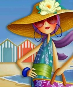 Woman Wearing A Sunhat paint by numbers