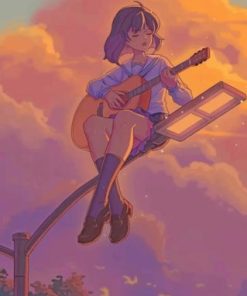 Anime Guitarist Girl Paint By Numbers