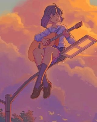 Anime Guitarist Girl Paint By Numbers