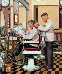 Barber Getting Haircut Paint By Numbers