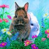 Bunny Rabbits In Garden Paint By Numbers