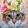 Cat With Flowers Paint By Numbers