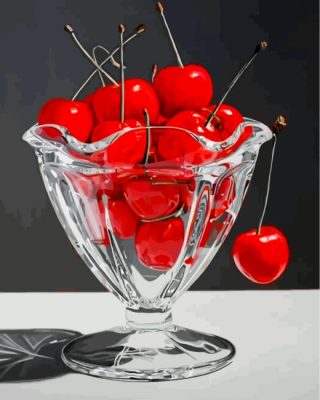 Cherries In Bowl Paint By Numbers