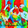 Colorful Roosters Paint By Numbers