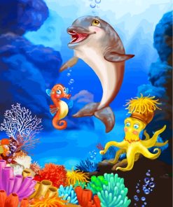 Dolphin Undersea Paint By Numbers
