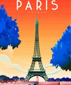 Illustration Eiffel Tower paint by numbers