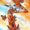 Giraffe And Monarch Butterflies Paint By Numbers
