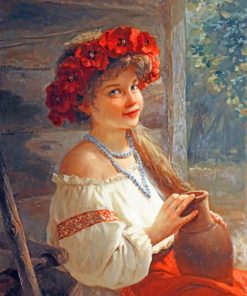 Girl With Flowers Crown Paint By Numbers