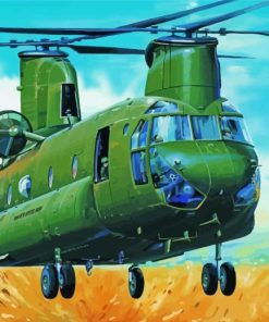 Green Chinook Helicopter Paint By Numbers