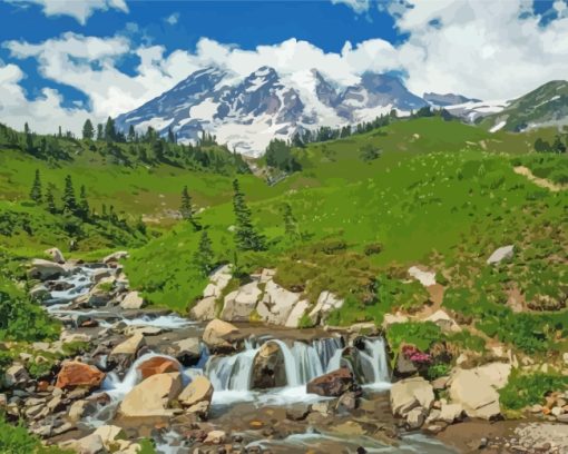 Mount Rainier National Park Paint By Numbers