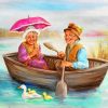 Old Couple On Boat paint by numbers