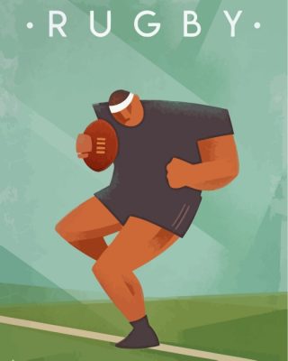 Illustration Rugby Player paint by numbers