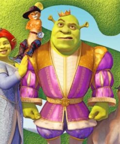 Shrek And Fiona Family paint by numbers